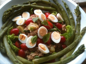 Salad Nicoise, Quail Eggs & Asparagus